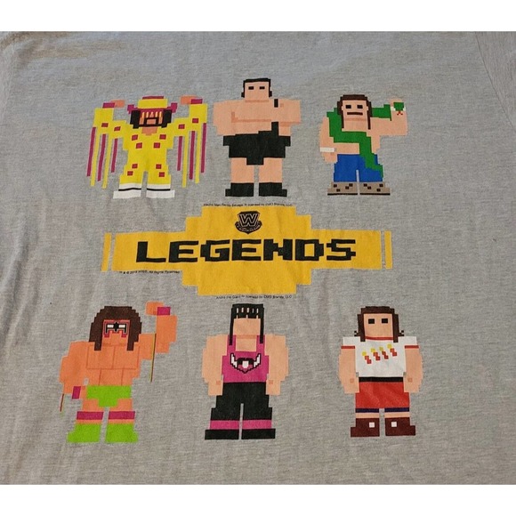 WWE Legends 8-Bit T-Shirt Size XL Gray Professional Wrestling 2019 - Picture 6 of 6